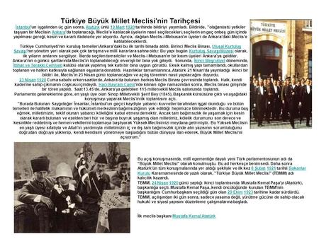 Türkiye Büyük Millet Meclisi'nin Tarihçesi